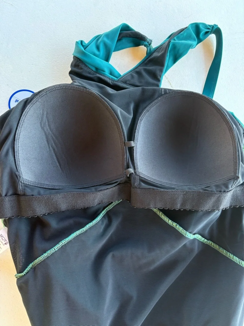 Swimsuits For All Womens 18 Teal One Piece Swimsuit Ruched Twist Front NWT